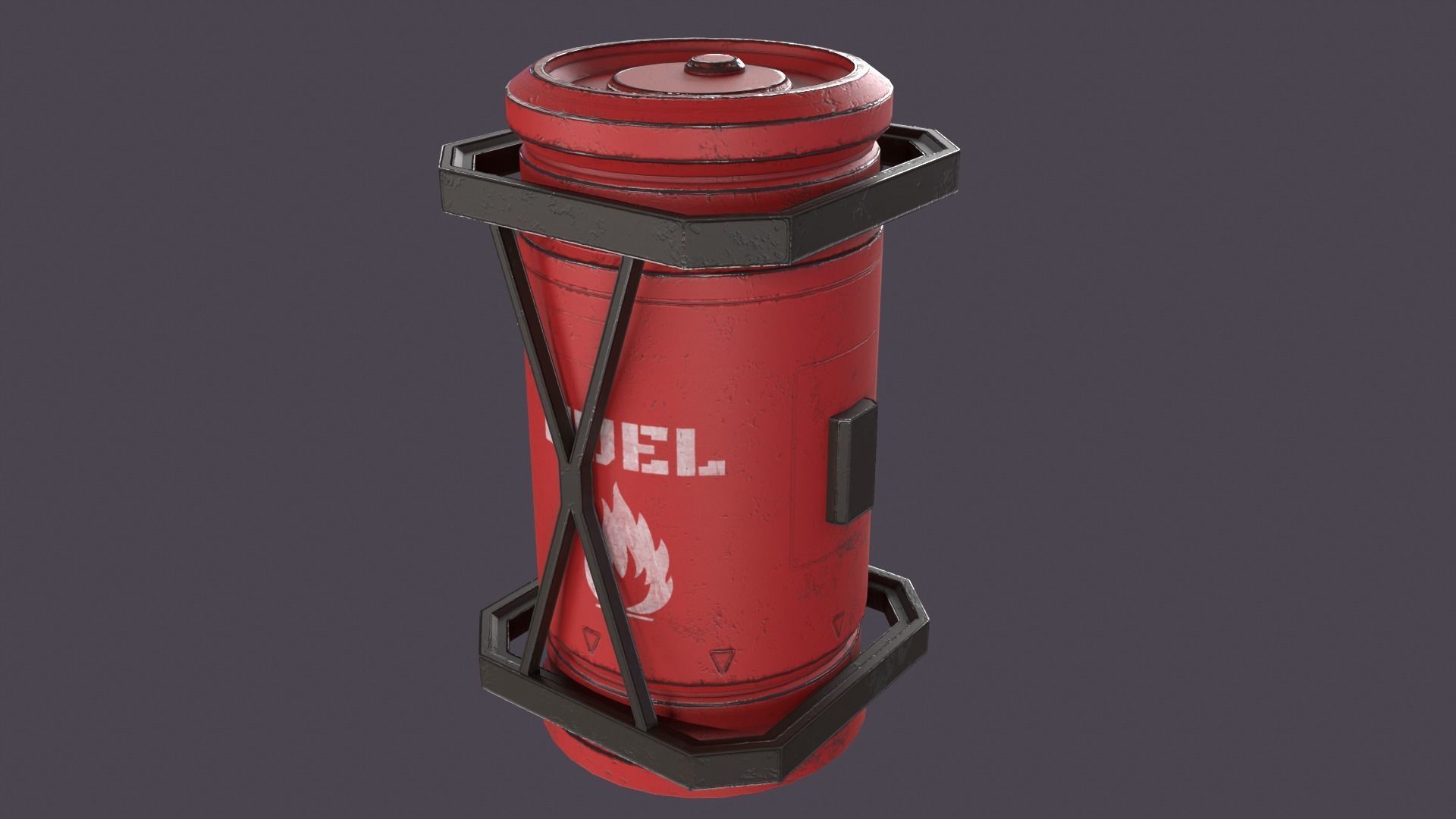 Sci-fi barrel Low-poly 3D model_24