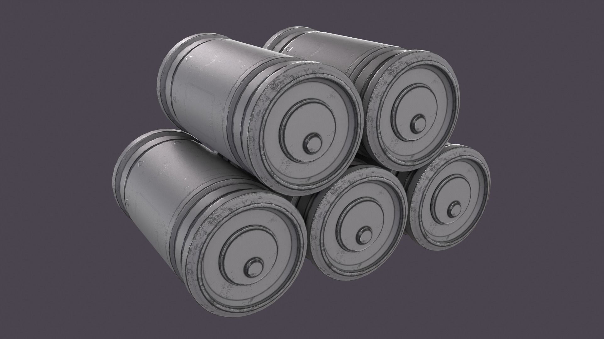 Sci-fi barrel Low-poly 3D model_14