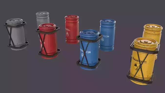 Sci-fi barrel Low-poly 3D model