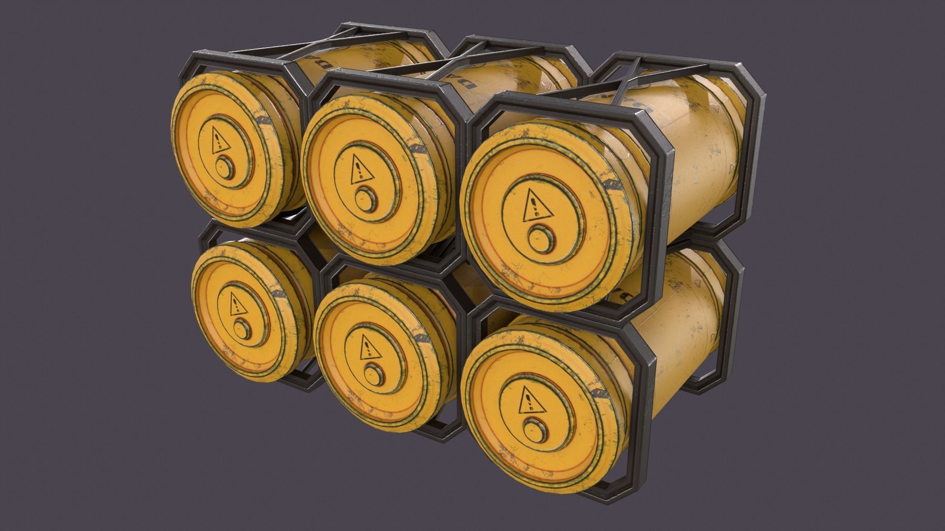 Sci-fi barrel Low-poly 3D model_12