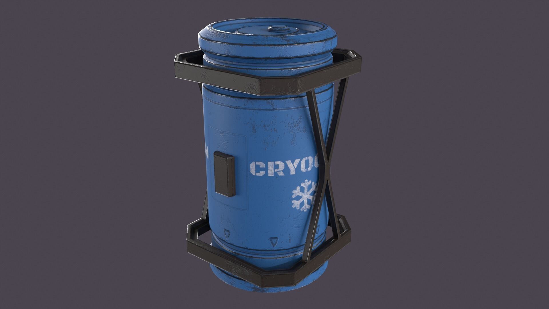 Sci-fi barrel Low-poly 3D model_26