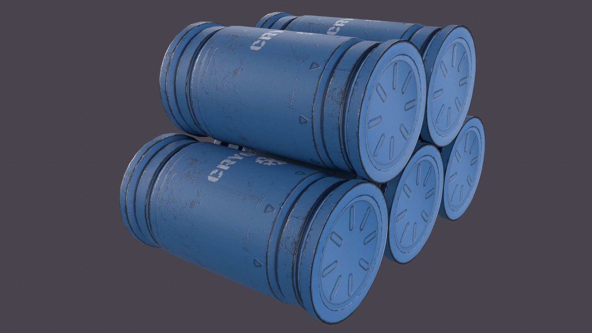 Sci-fi barrel Low-poly 3D model_19