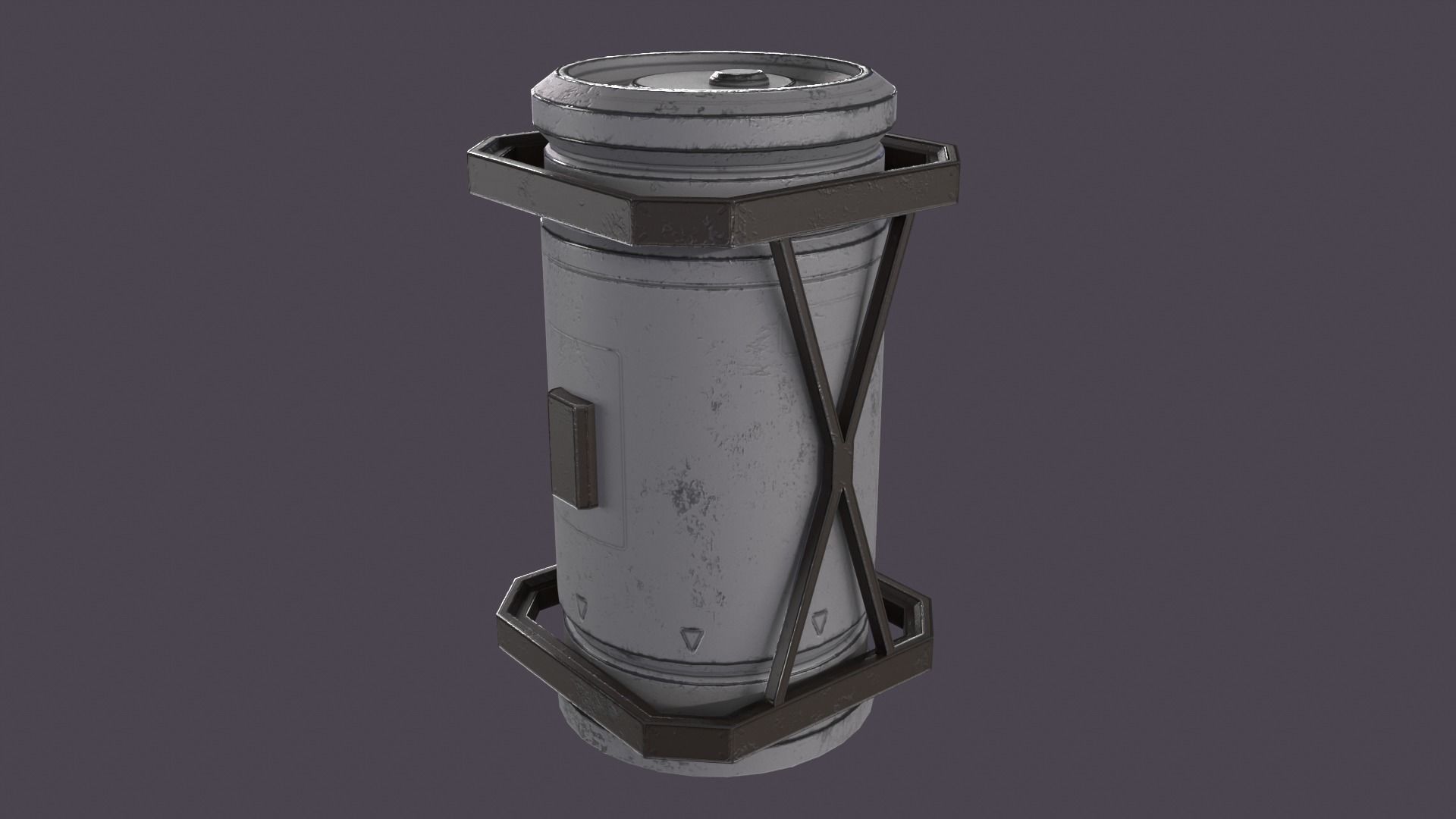 Sci-fi barrel Low-poly 3D model_22