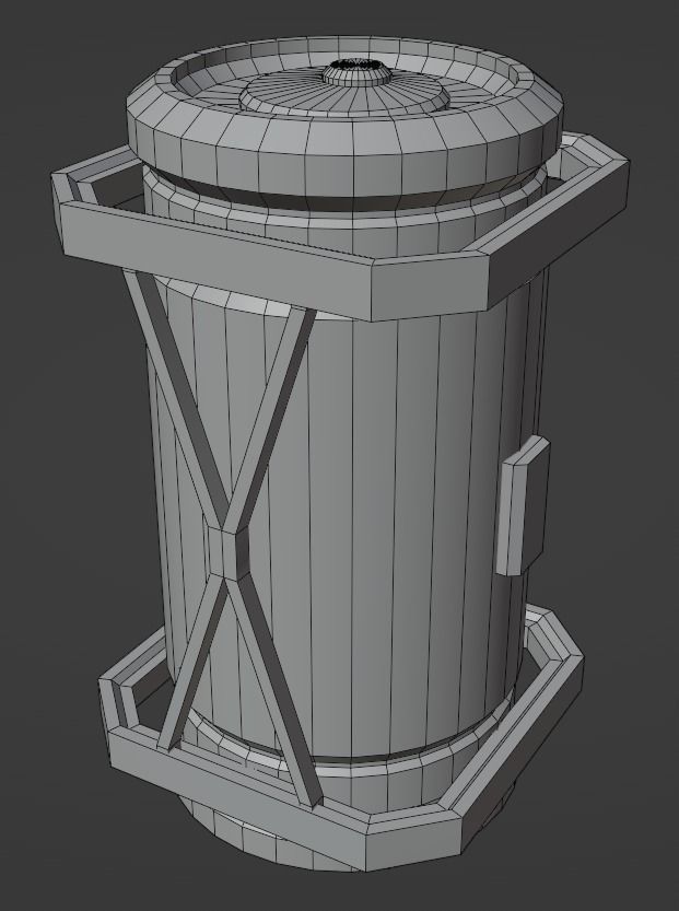 Sci-fi barrel Low-poly 3D model_44
