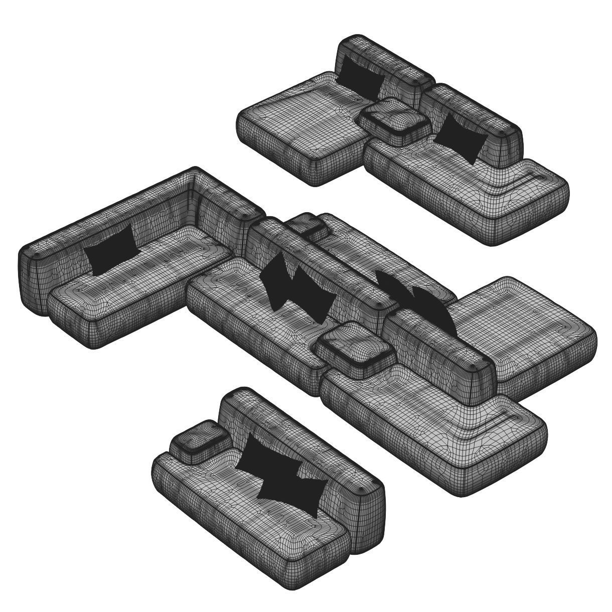 Modular sofa Lema Cloud 3D model_5