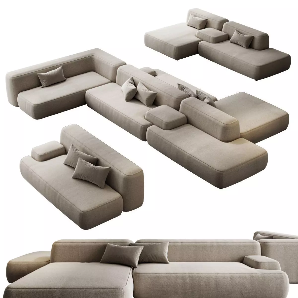 Modular sofa Lema Cloud 3D model_0