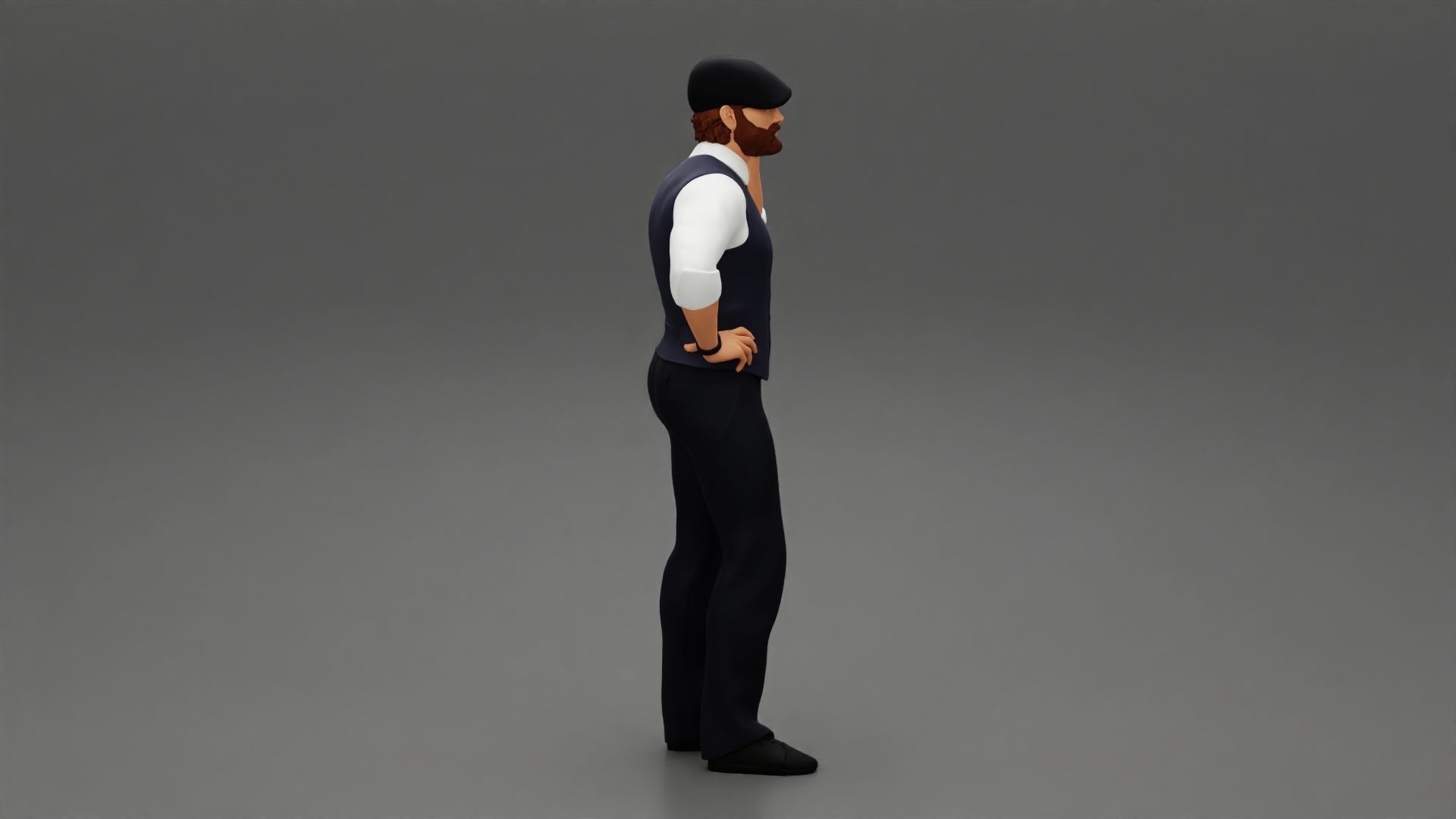 handsome man in outfit thomas shelby 3D print model_1