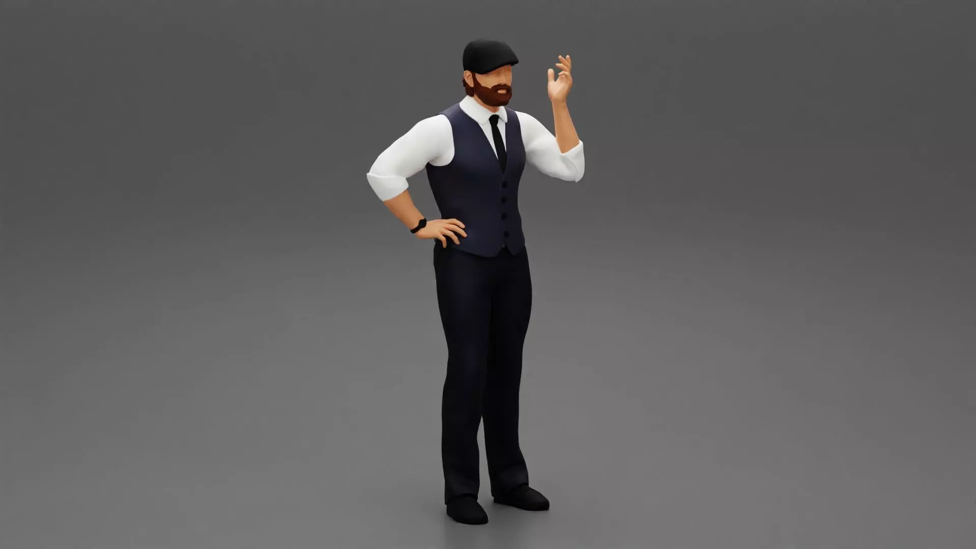 handsome man in outfit thomas shelby 3D print model_0