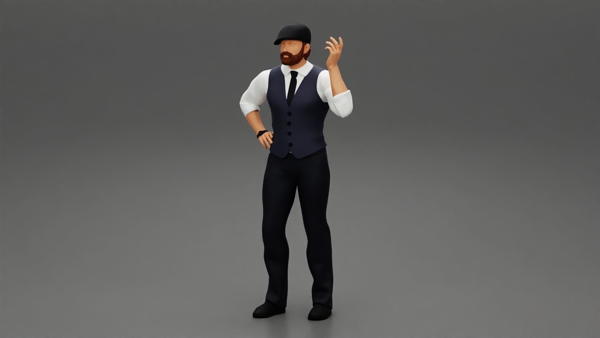 handsome man in outfit thomas shelby 3D print model_5