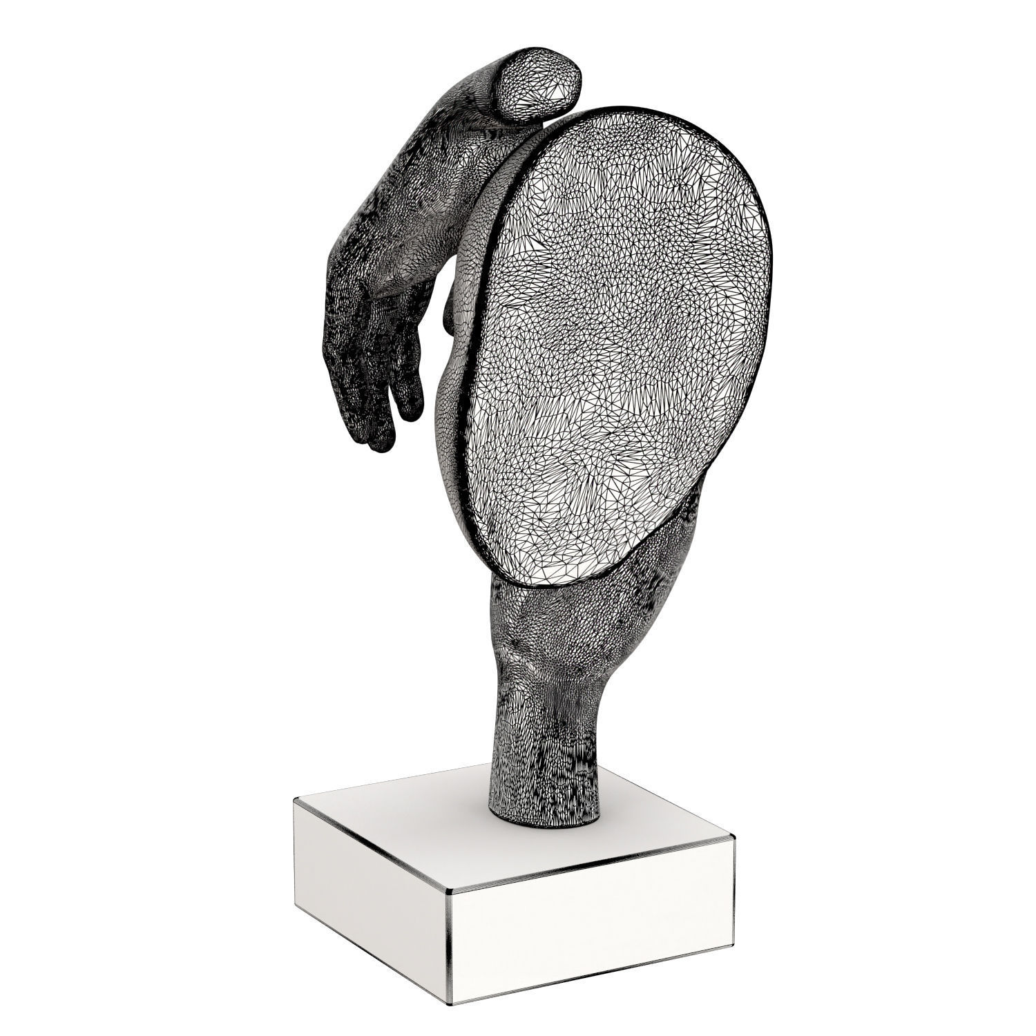 Decorative figurine face with hands 3D print model_6