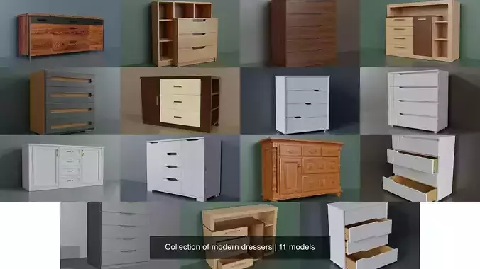 Collection of modern dressers 