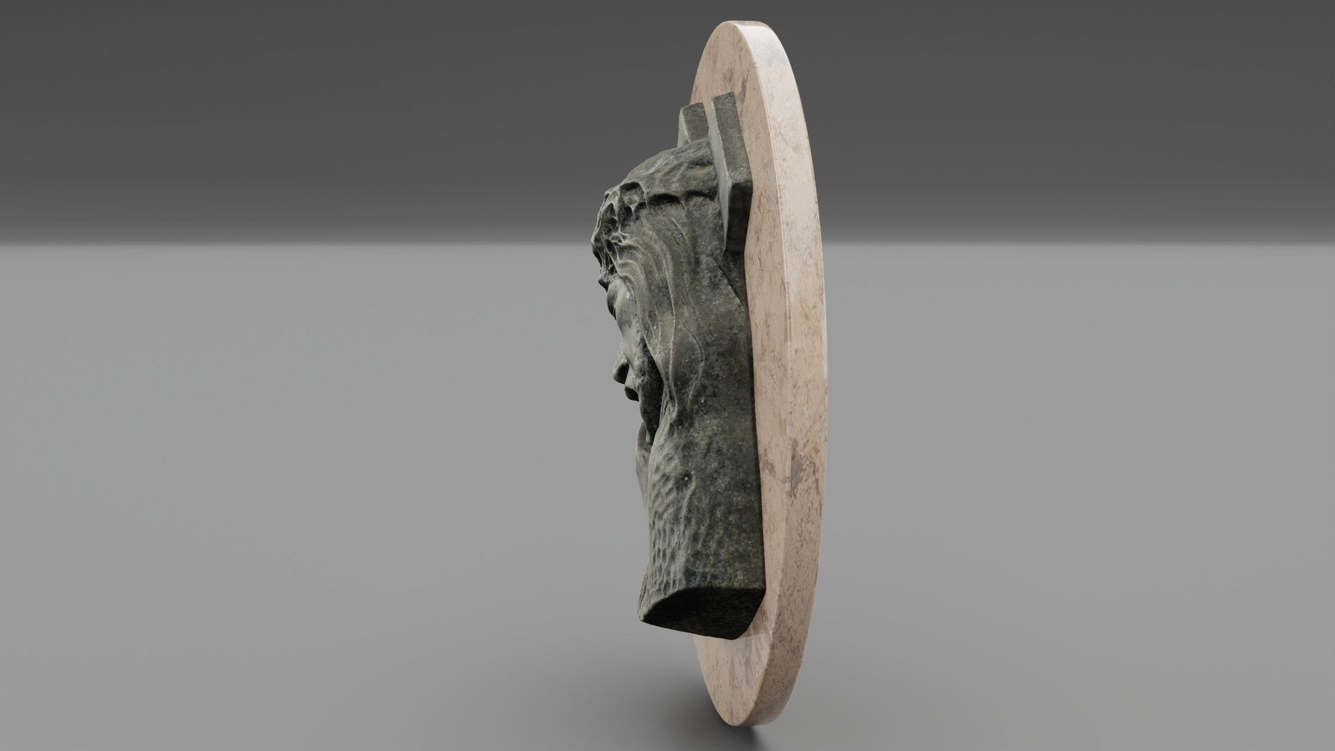 Jesus with a cross bas-relief Low-poly 3D model_22