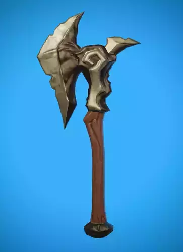 Stylized Axe Weapon Low Poly Game Ready 1k Tris