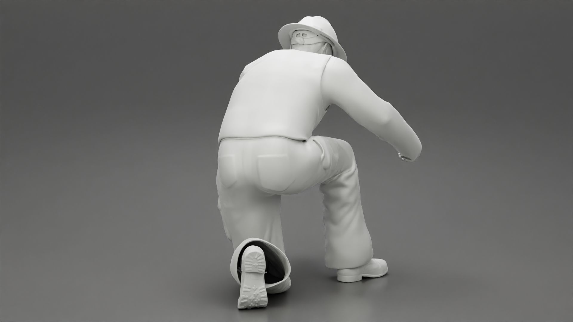 Industry worker sitting and fixing technical issues 3D print model_10