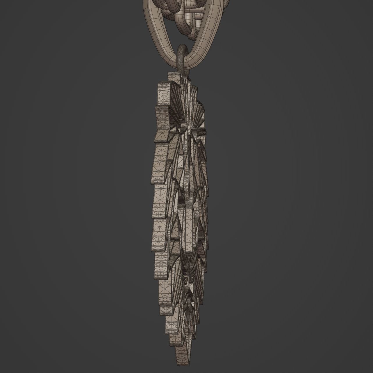 Feline Lion Stylized Pendant Amulet Necklace Design 3D print model_16