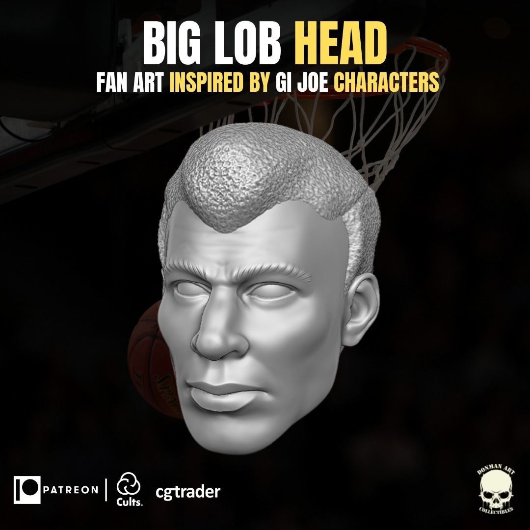 Big Lob Head For Action Figures 3D print model_10