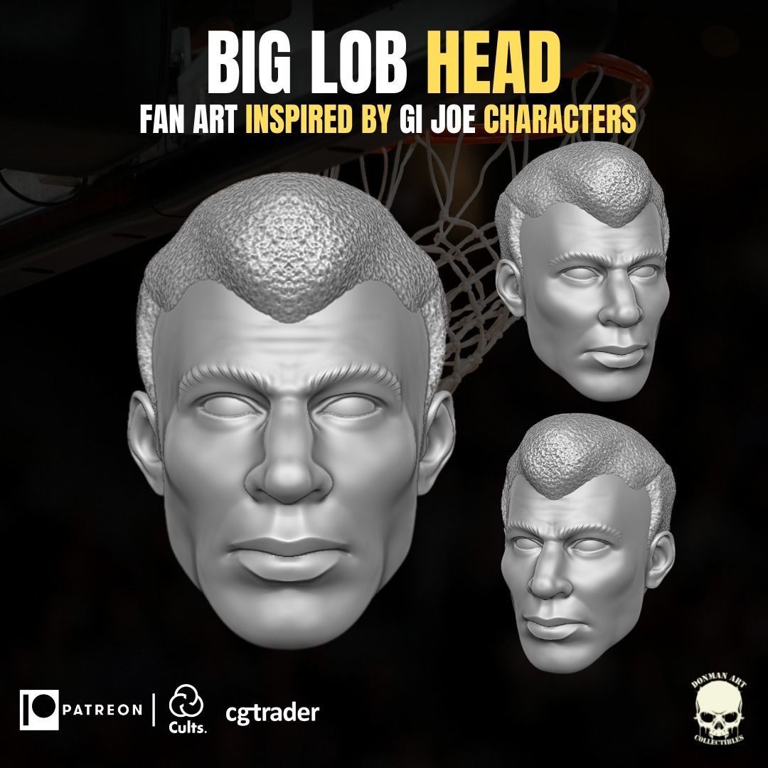 Big Lob Head For Action Figures 3D print model_4