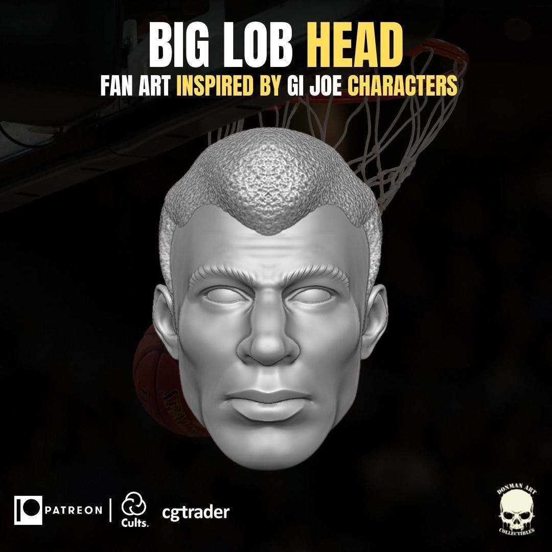Big Lob Head For Action Figures 3D print model_9