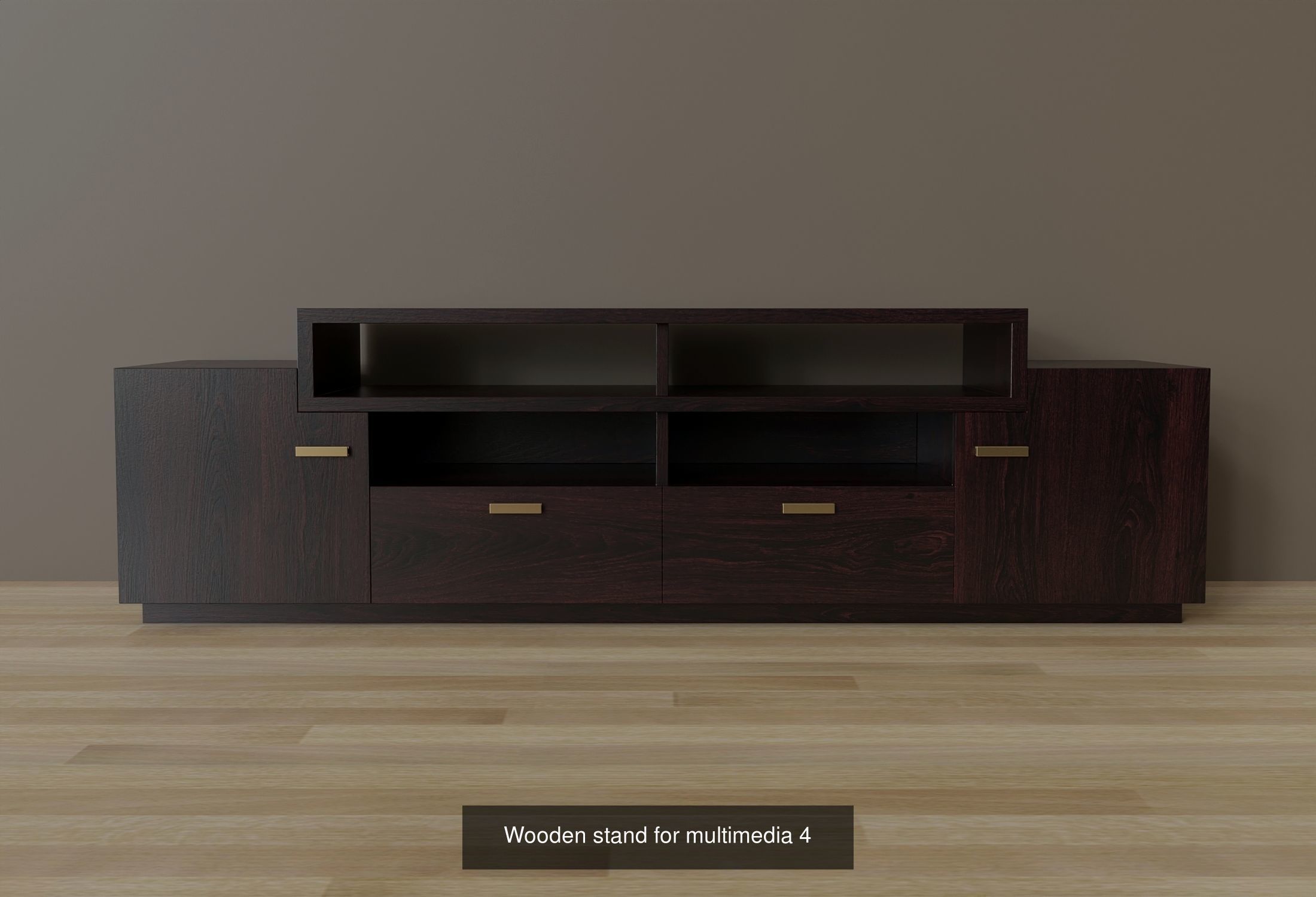 Wooden stand for multimedia collection _4