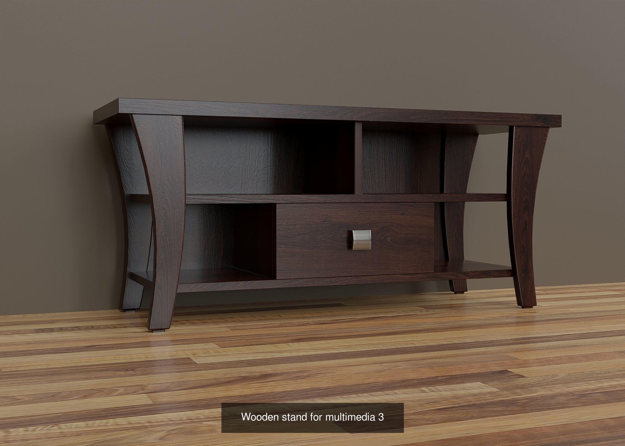 Wooden stand for multimedia collection _3