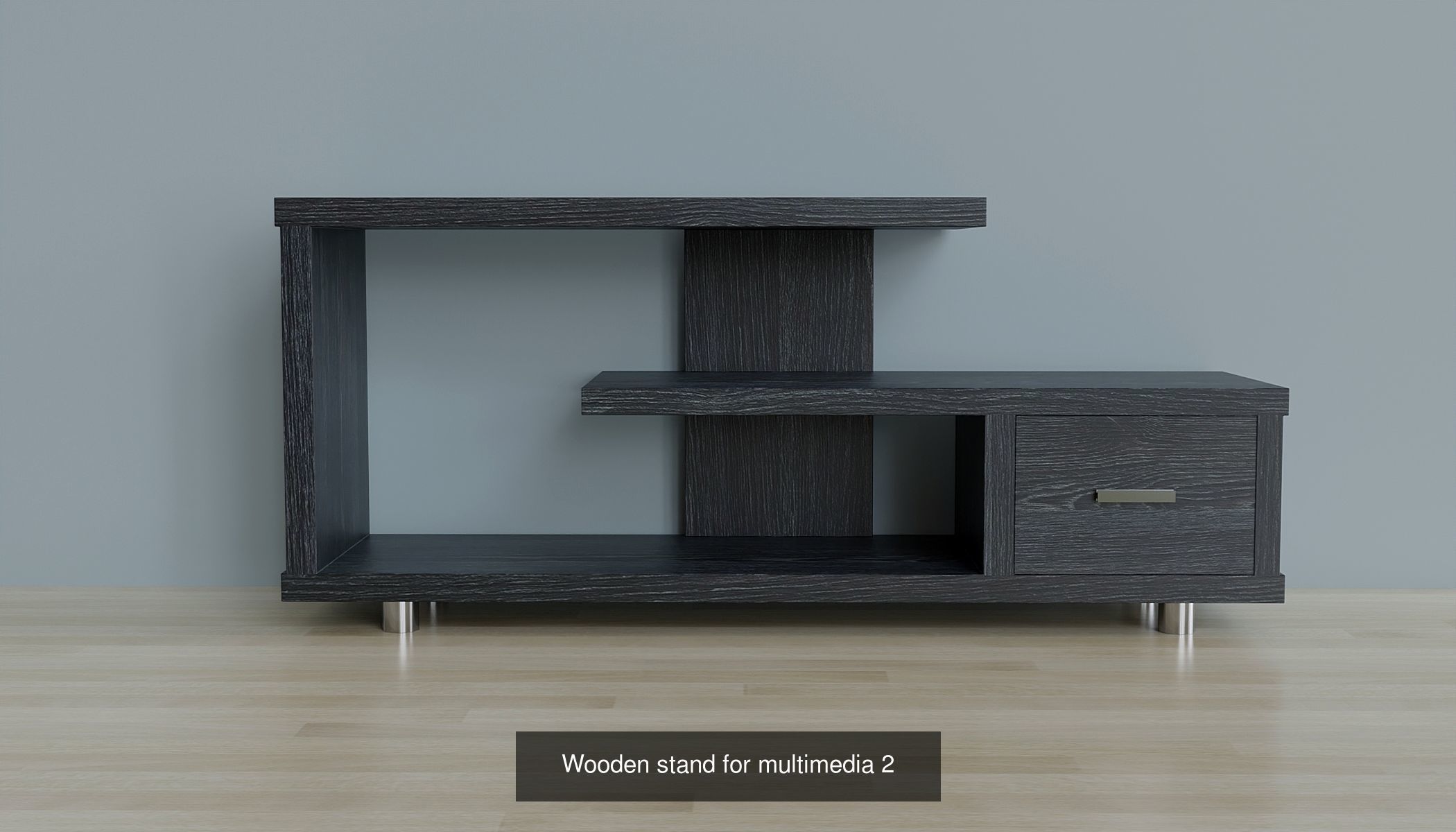 Wooden stand for multimedia collection _2