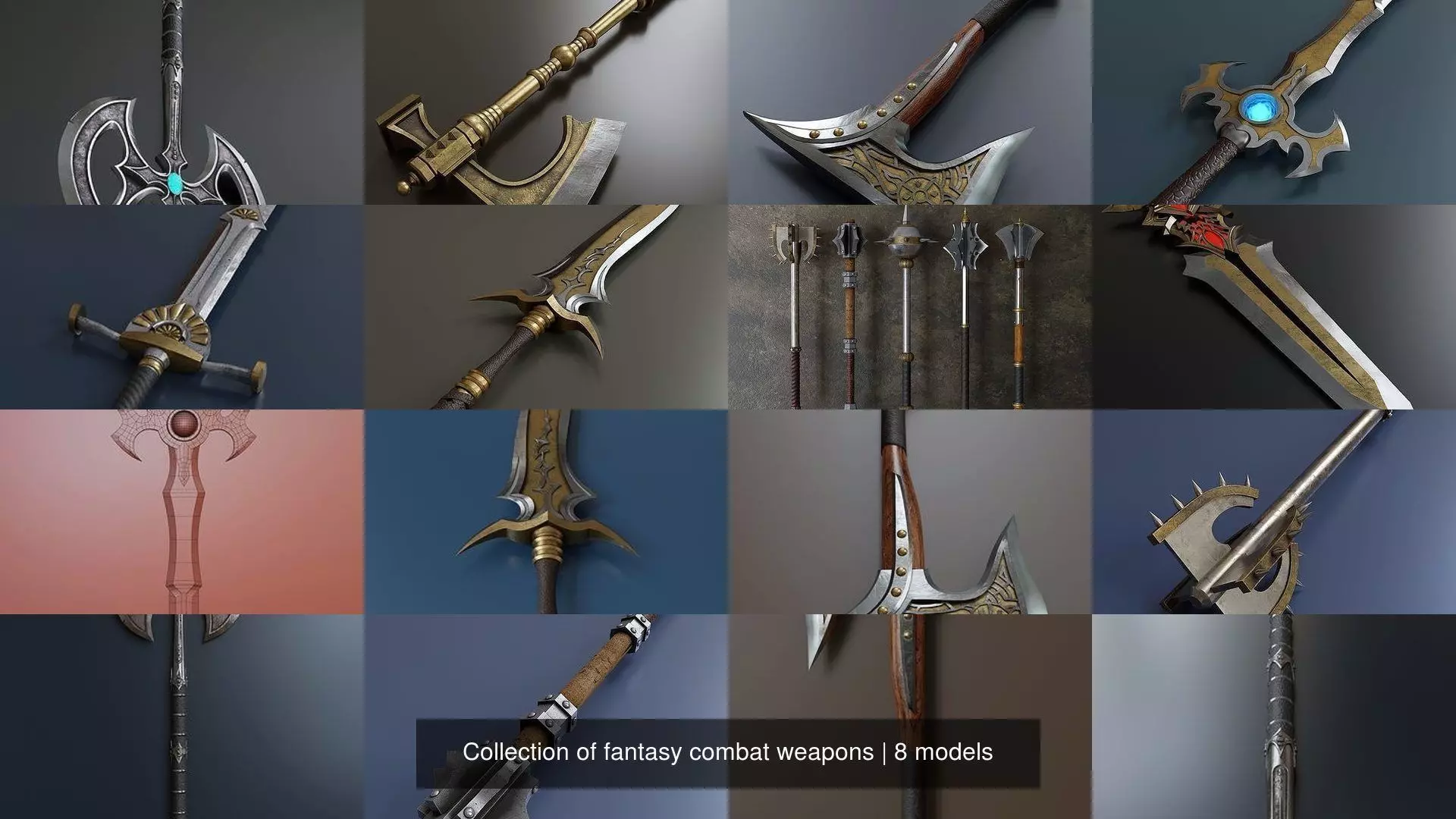 Collection of fantasy combat weapons _0