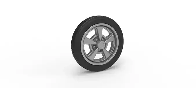 Front wheel of old school dragster Version 2 Scale 1 to 25