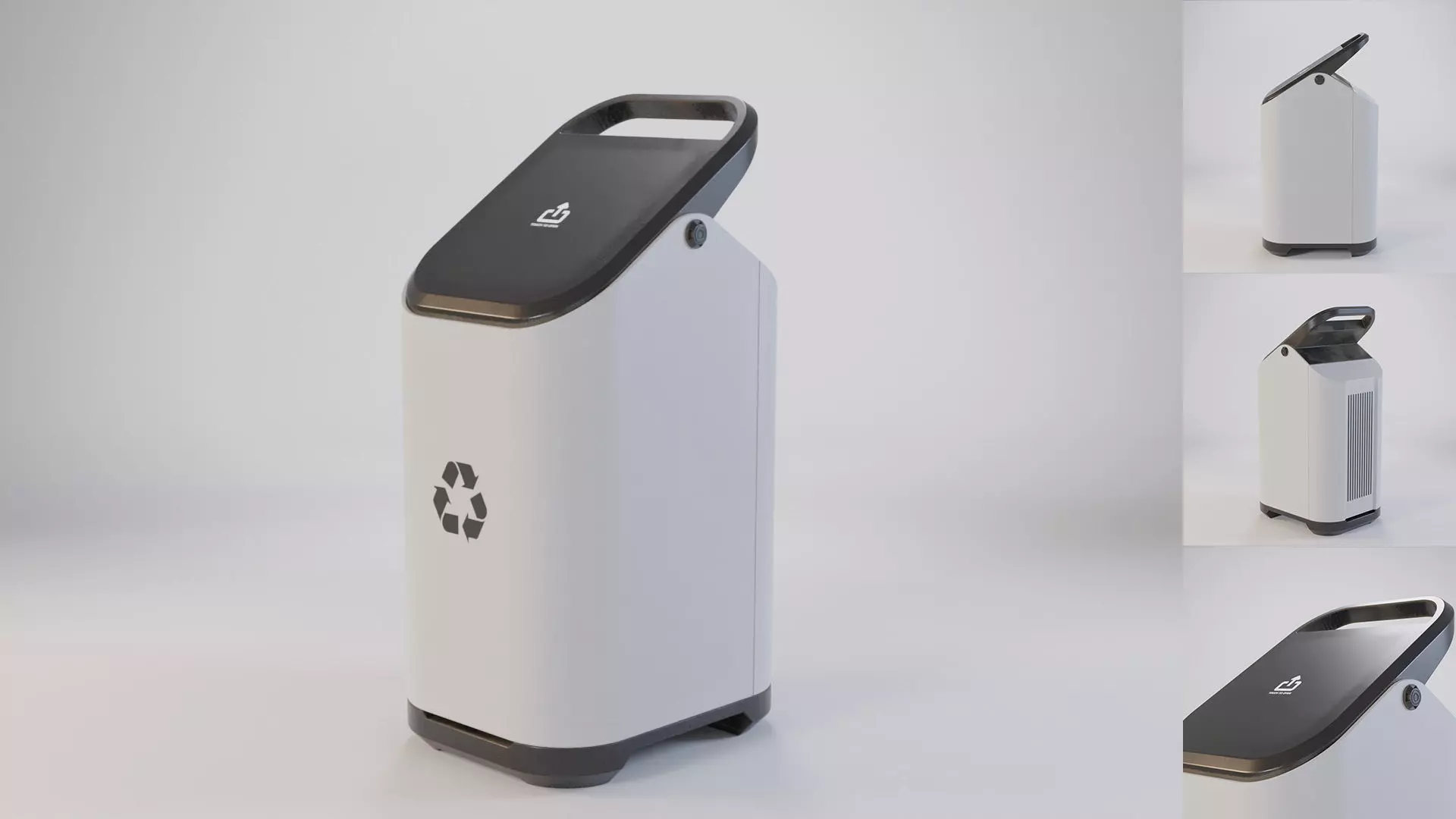 Modern Trash Bin Concept 20x25x47 Low-poly 3D model