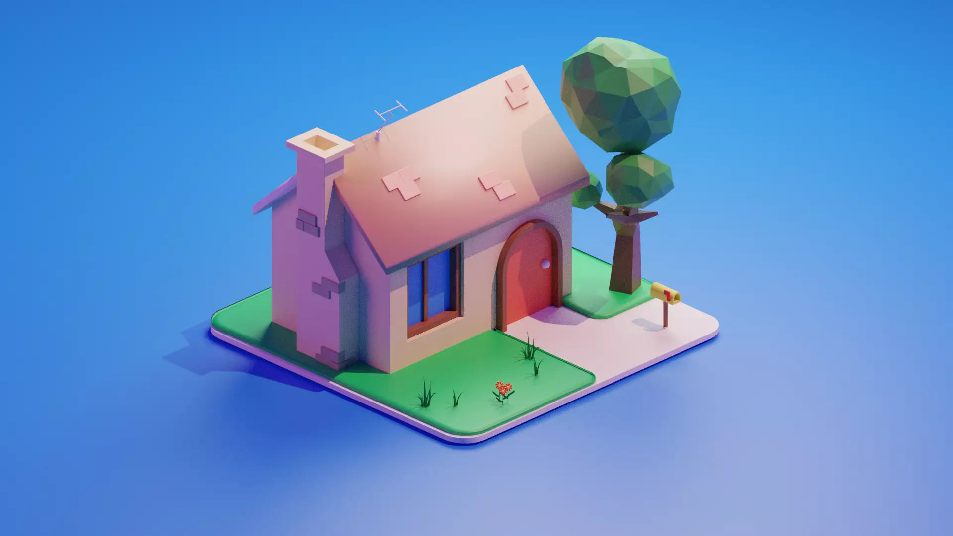 House Low-poly 3D model_0