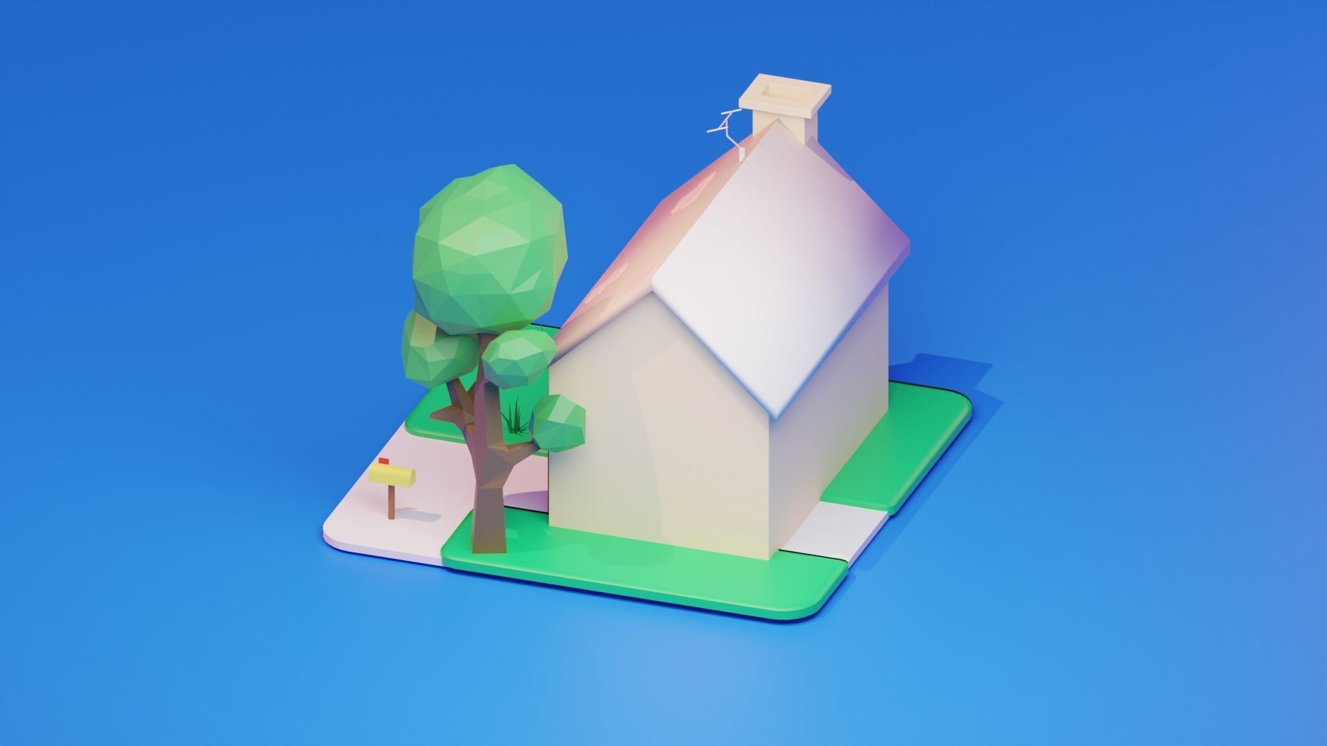 House Low-poly 3D model_4