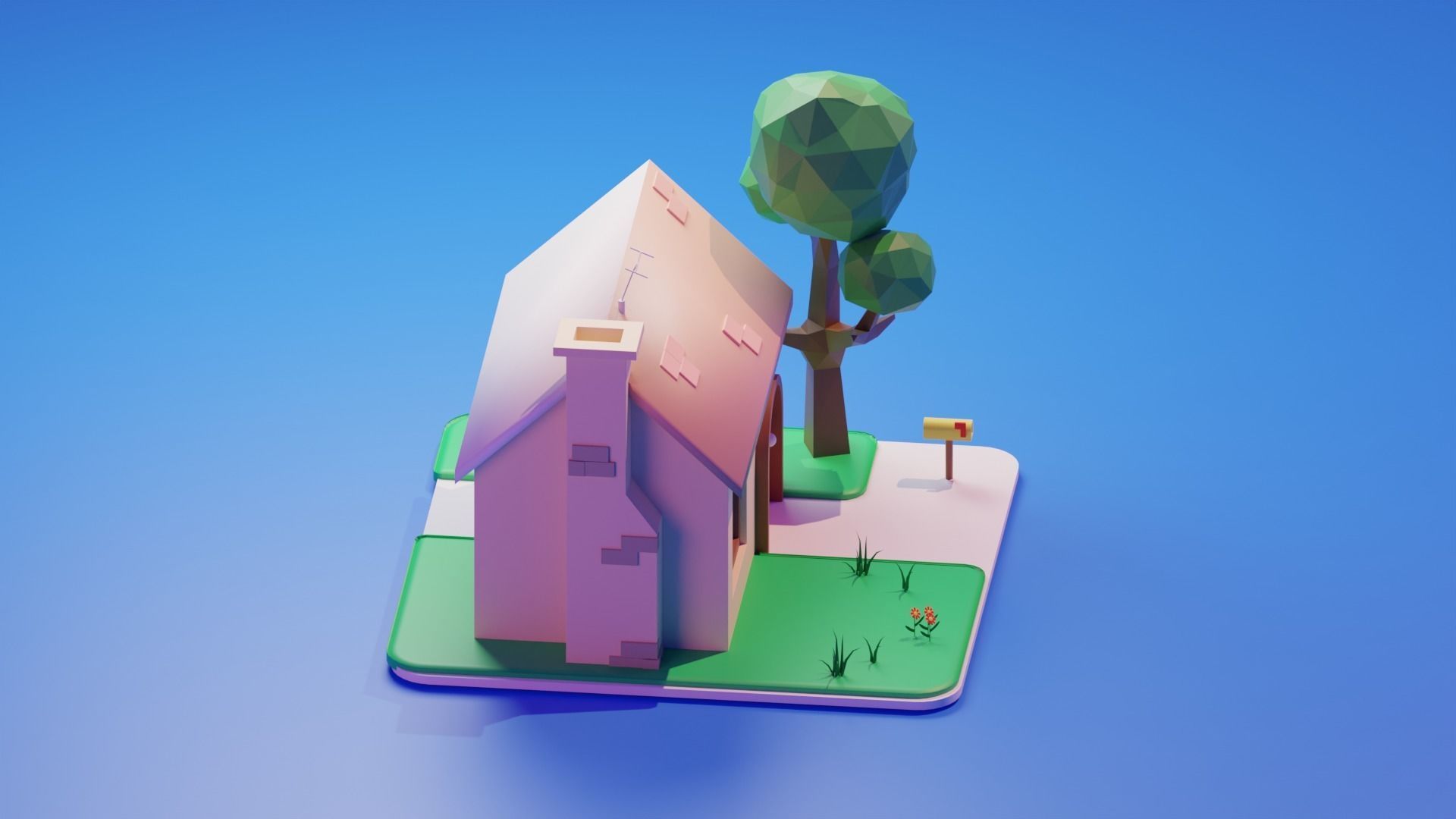 House Low-poly 3D model_2