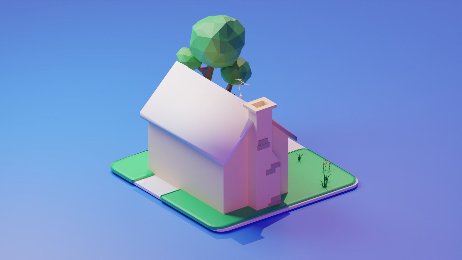 House Low-poly 3D model_3