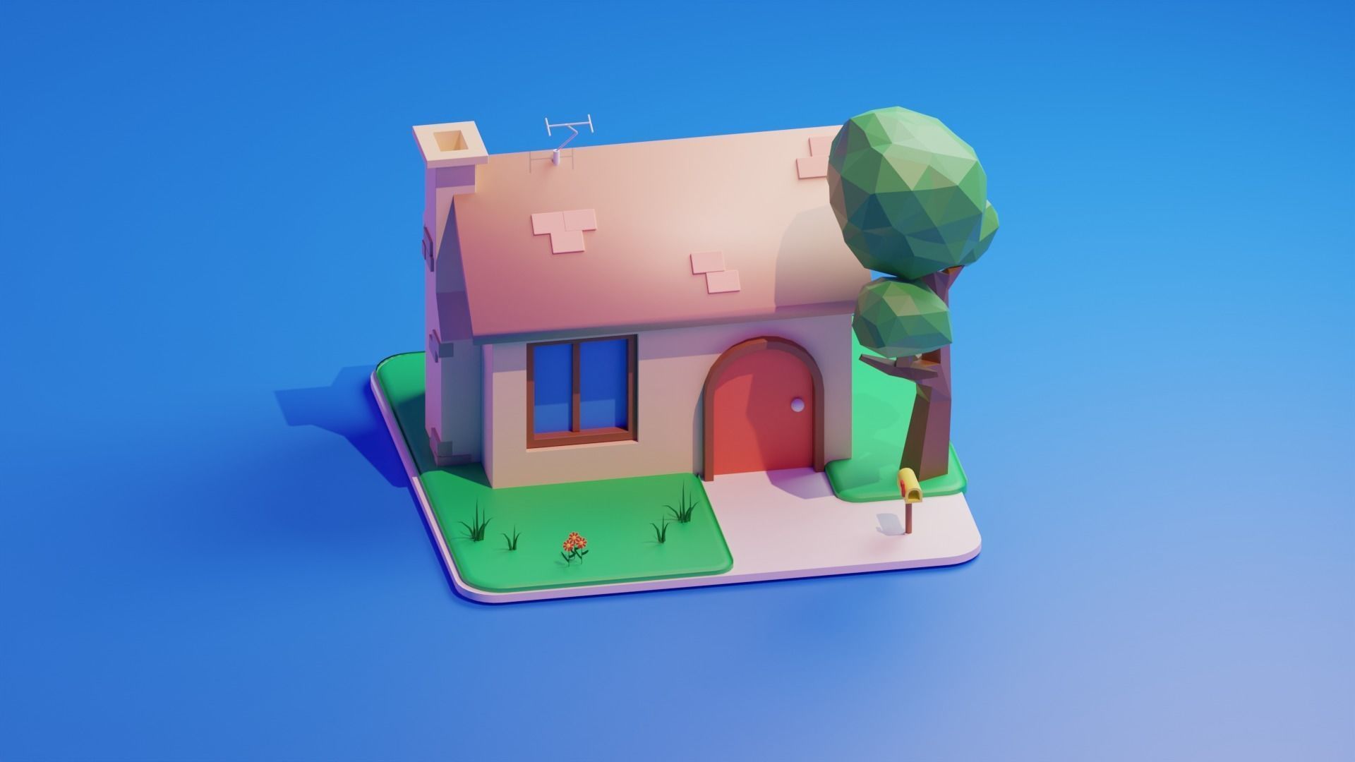 House Low-poly 3D model_1