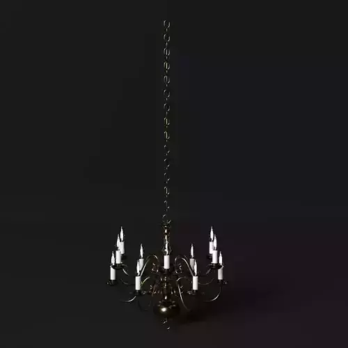 Chandelier with candles hanging from it