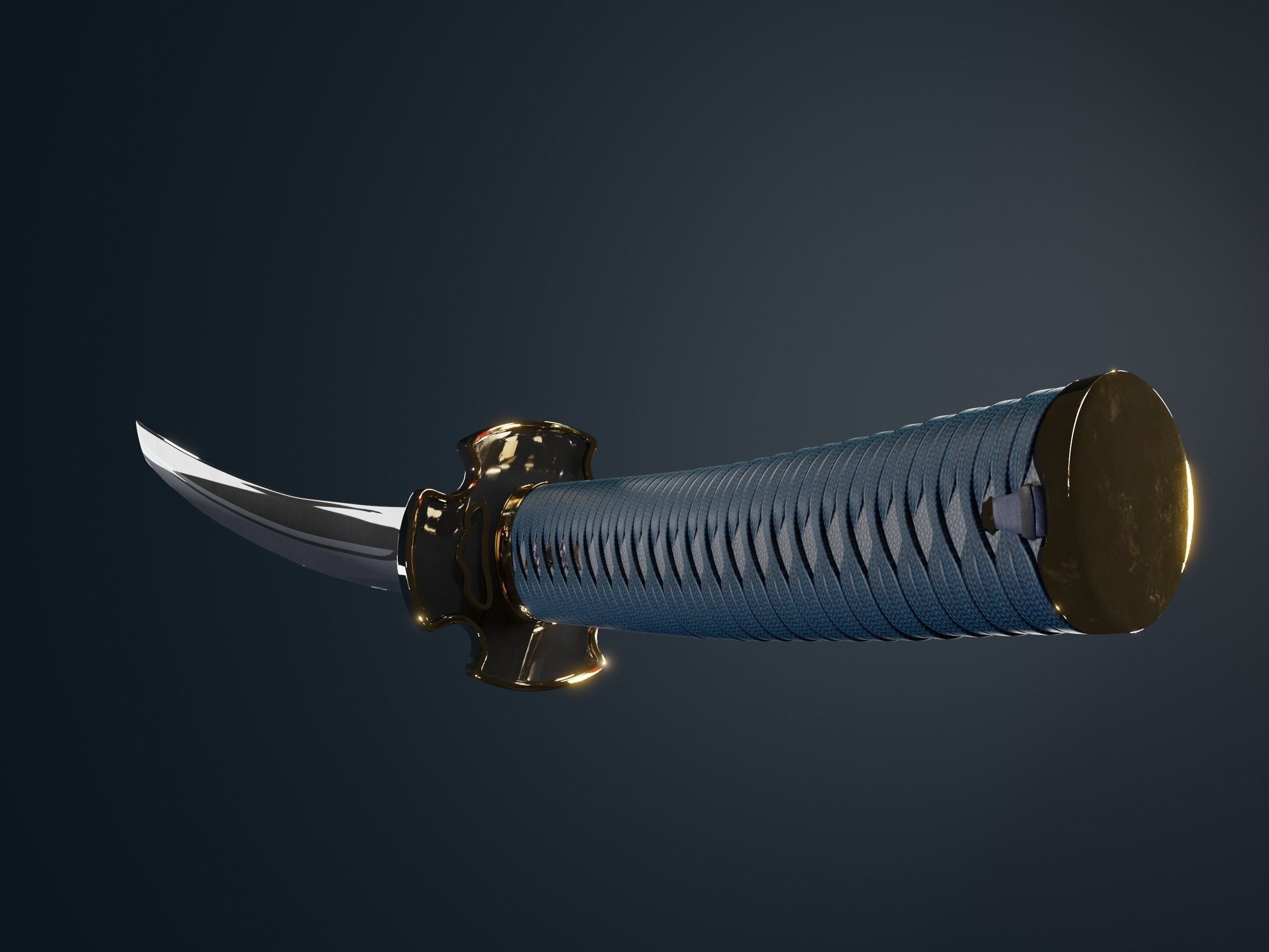 Katana Low-poly 3D model_3