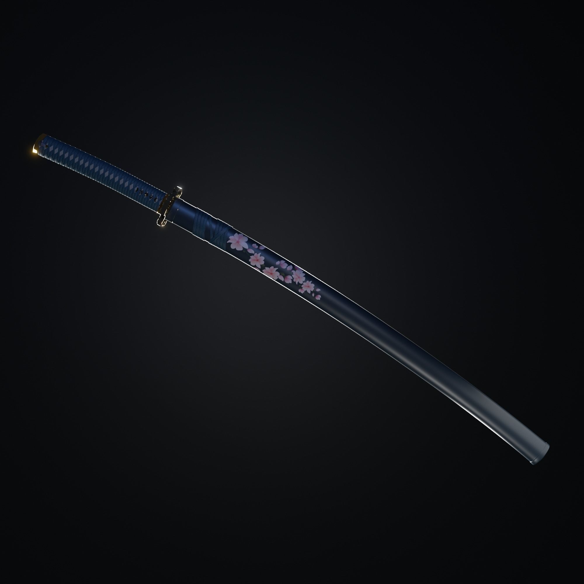 Katana Low-poly 3D model_1