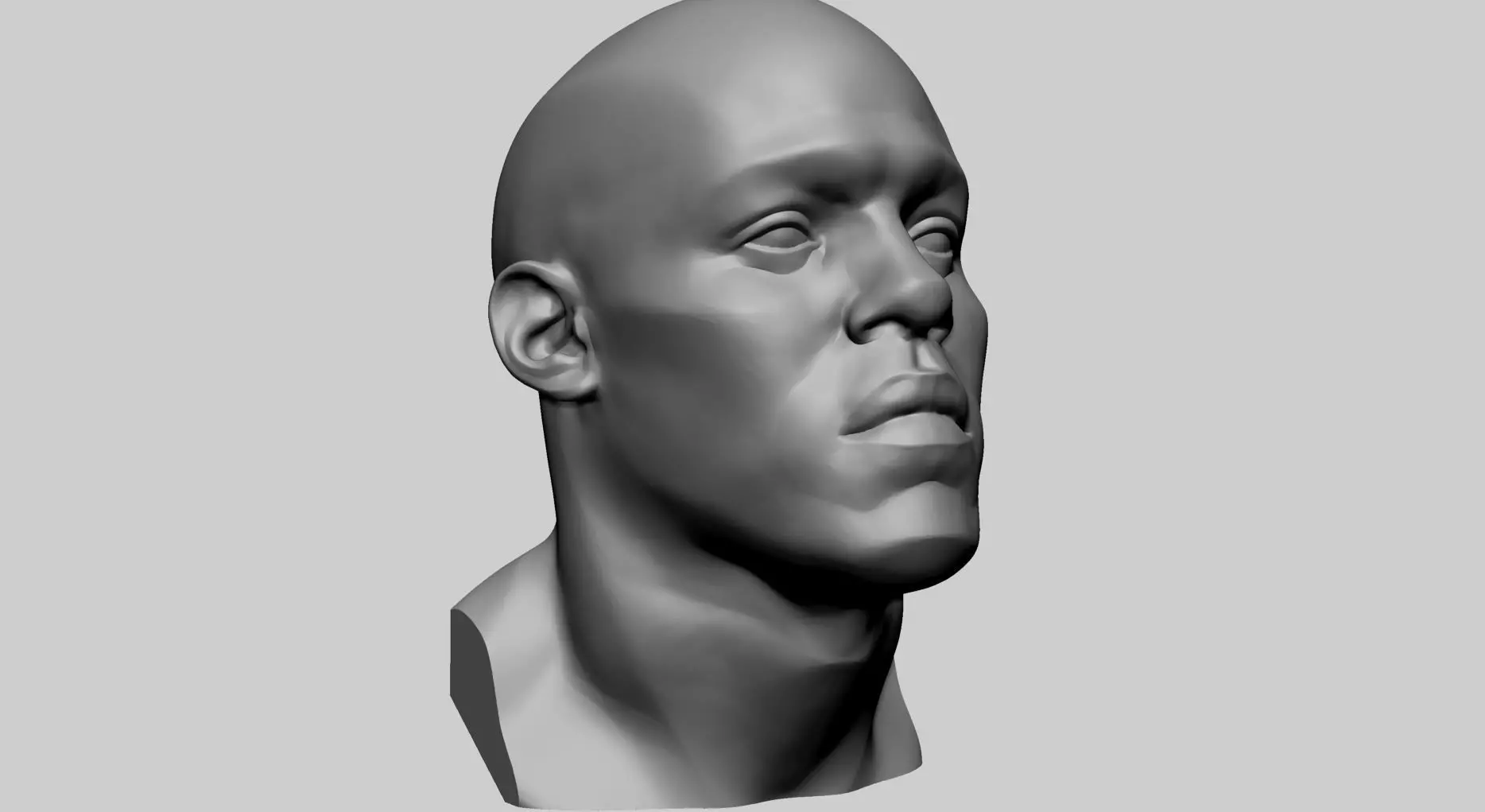 Male Head Printable B 3D print model_0