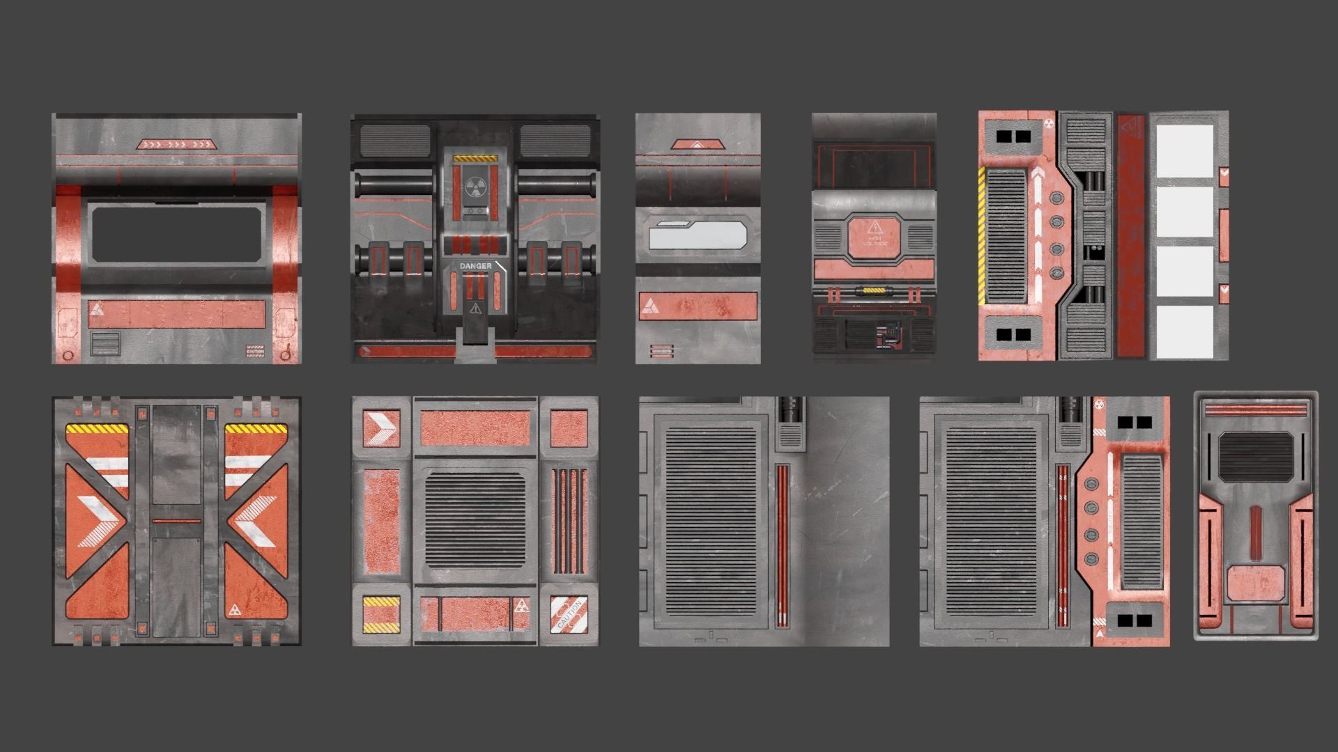 Realistic Modular Sci-fi Panel Pack Low-poly 3D model_8
