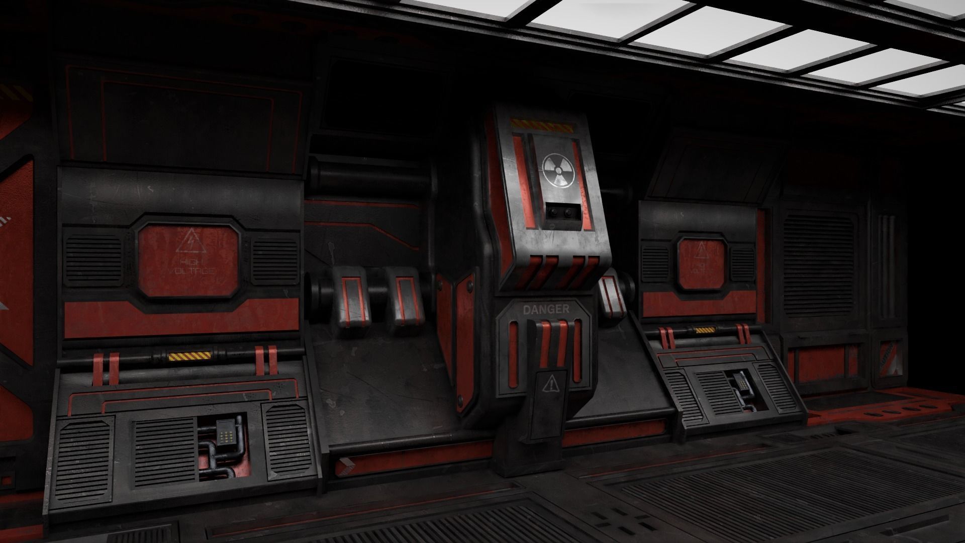 Realistic Modular Sci-fi Panel Pack Low-poly 3D model_1