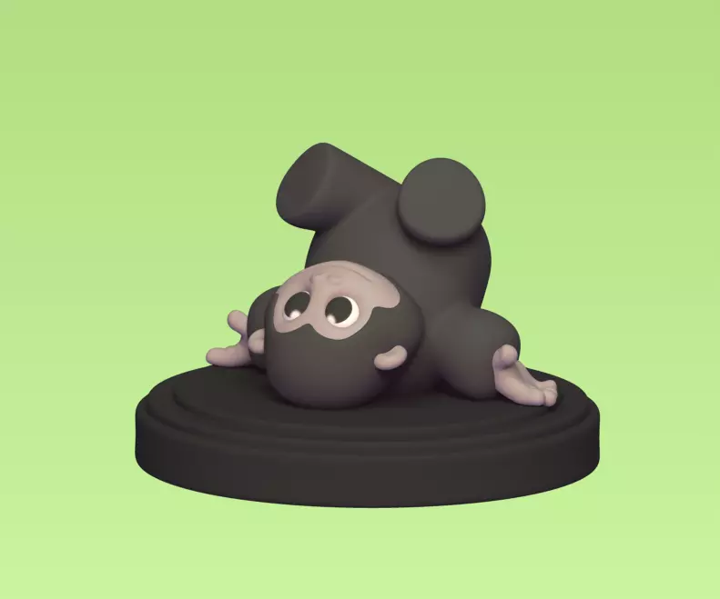 Upside Down Gorilla 3D print model_0