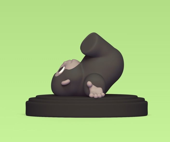 Upside Down Gorilla 3D print model_2