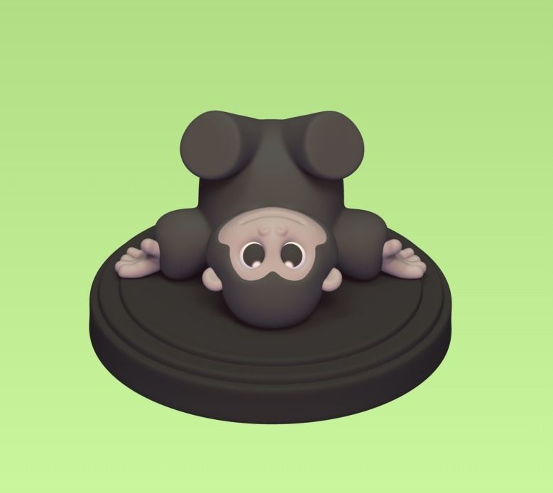 Upside Down Gorilla 3D print model_1