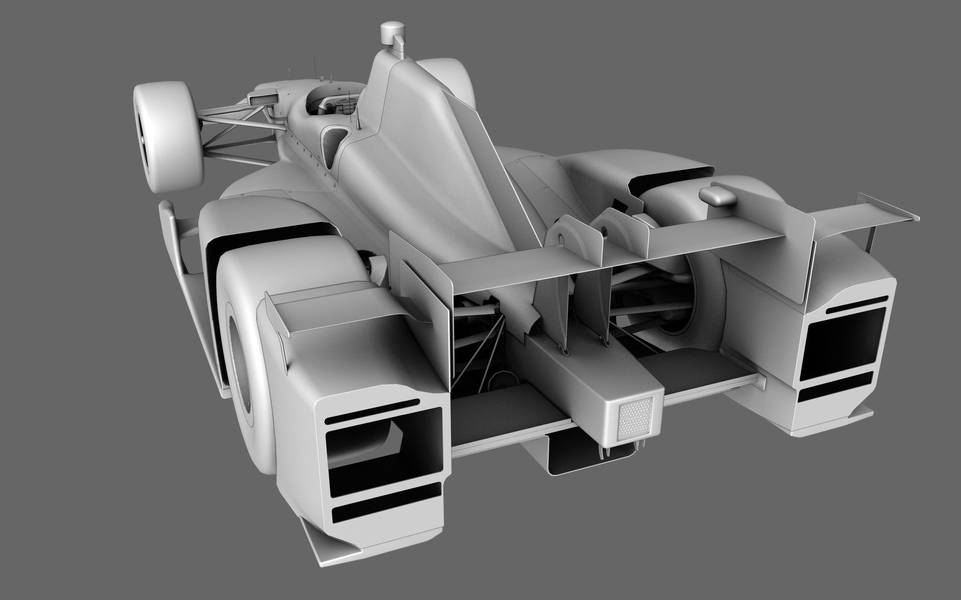  Dallara Open Wheel Car Honda 2015 PBR Low-poly 3D model_22
