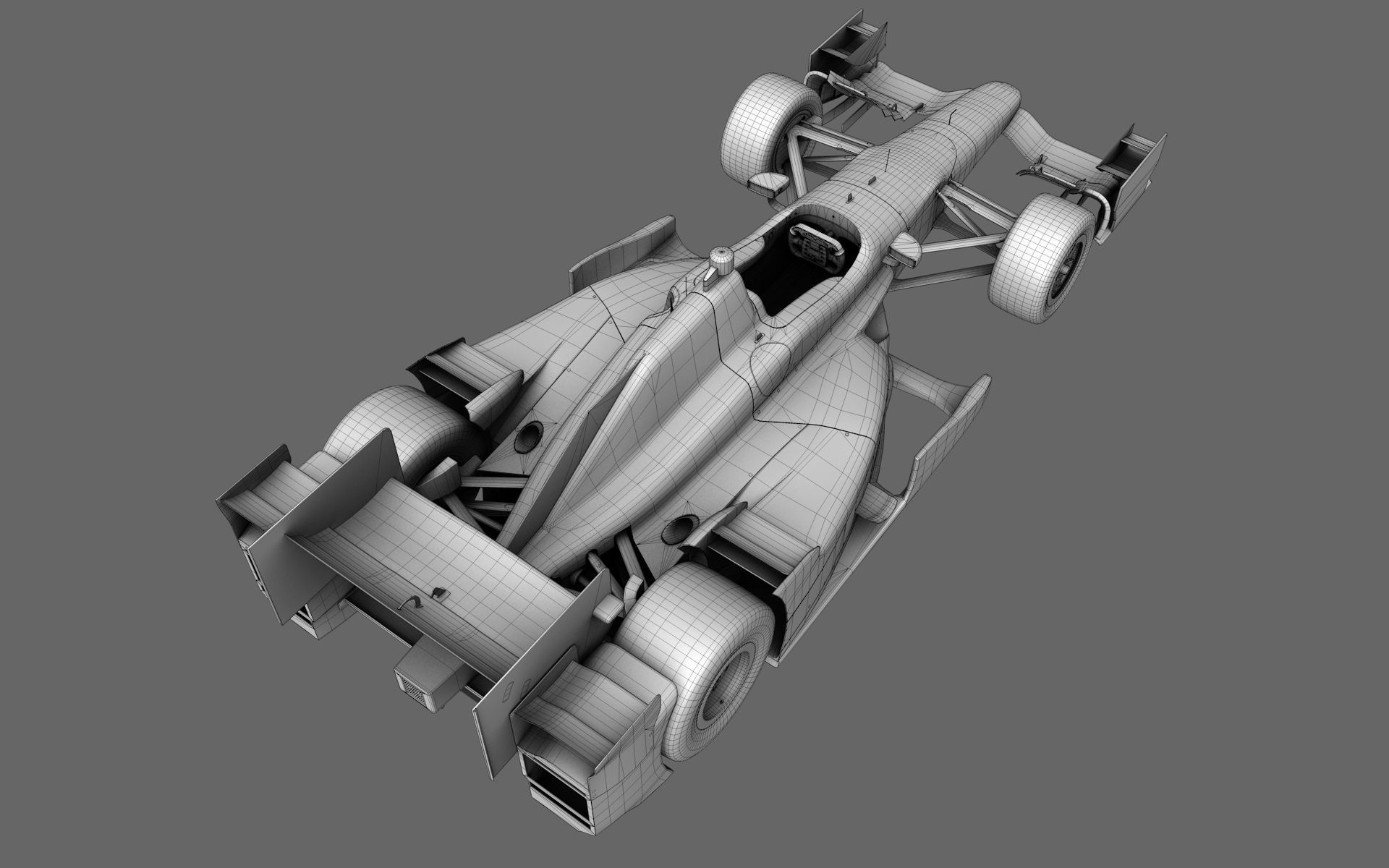  Dallara Open Wheel Car Honda 2015 PBR Low-poly 3D model_31