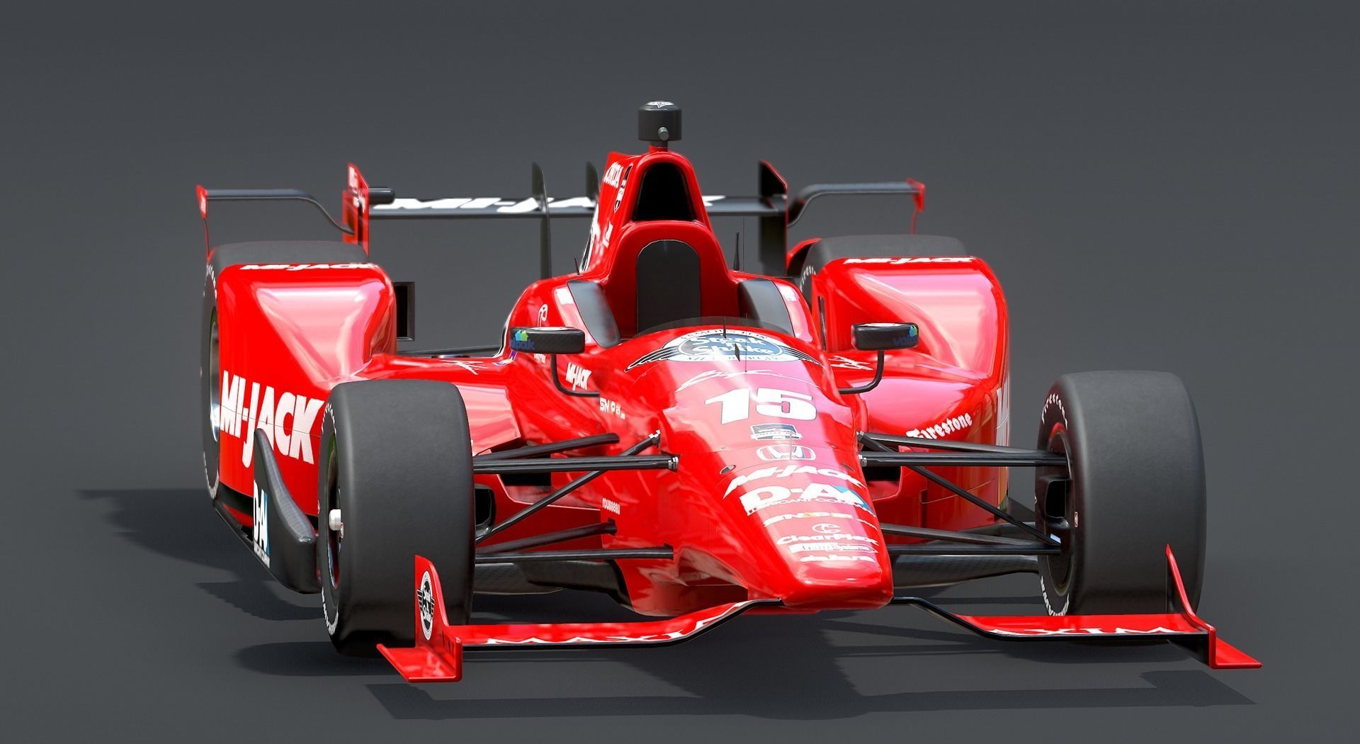  Dallara Open Wheel Car Honda 2015 PBR Low-poly 3D model_4