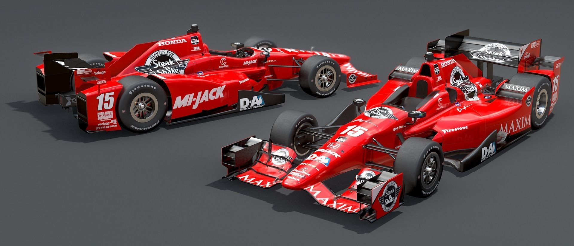  Dallara Open Wheel Car Honda 2015 PBR Low-poly 3D model_1