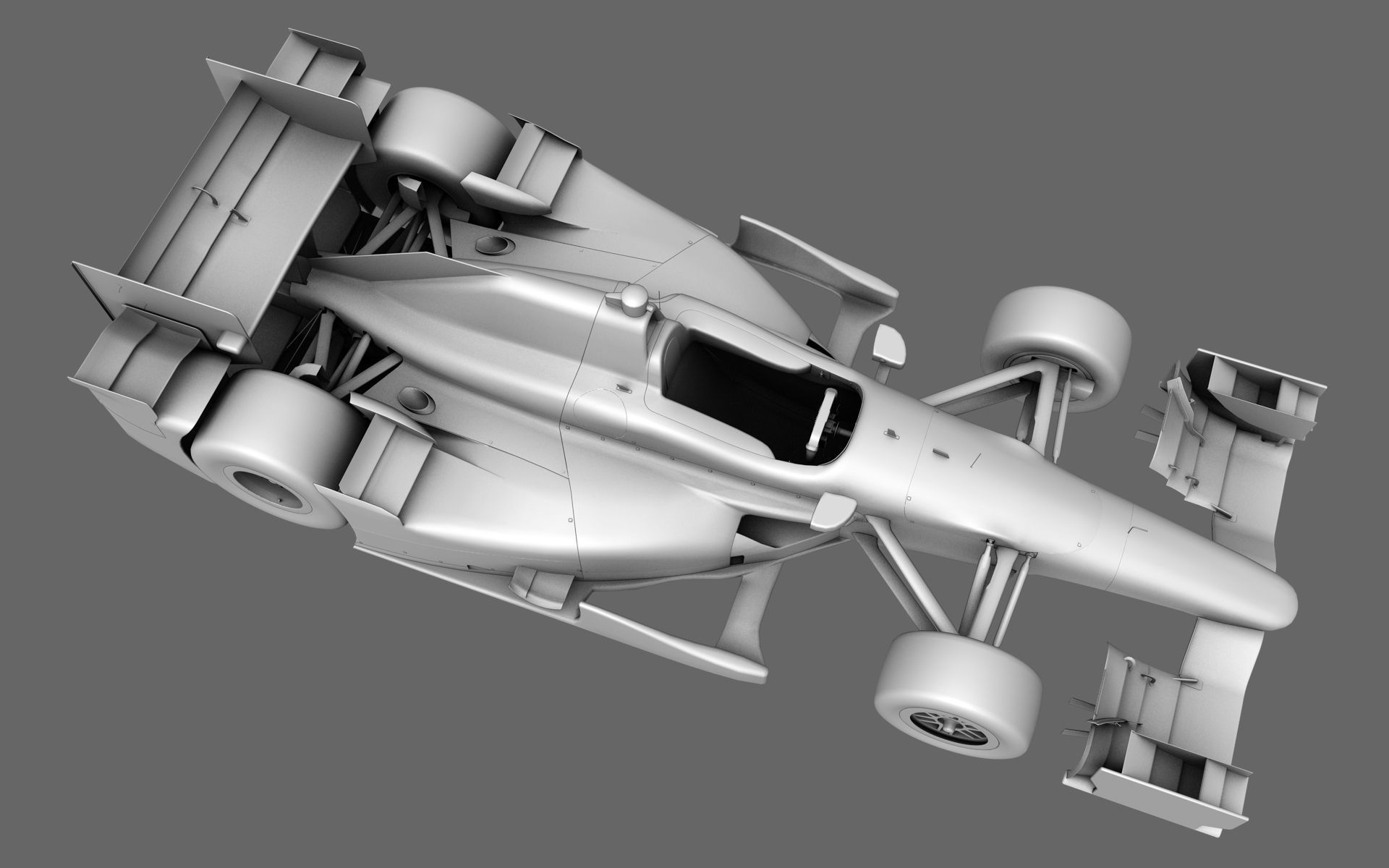  Dallara Open Wheel Car Honda 2015 PBR Low-poly 3D model_25
