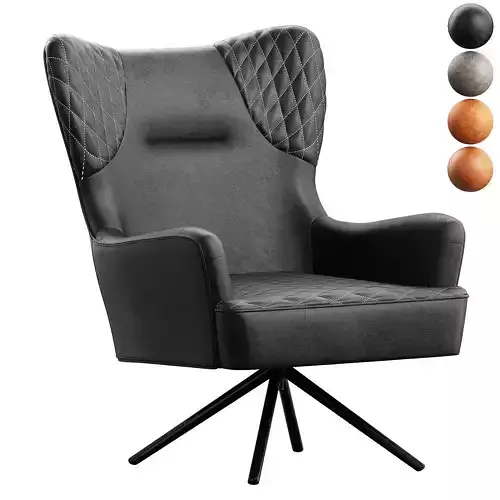 BARNABY ARMCHAIR MOLESKIN MUSSEL Low-poly 3D model
