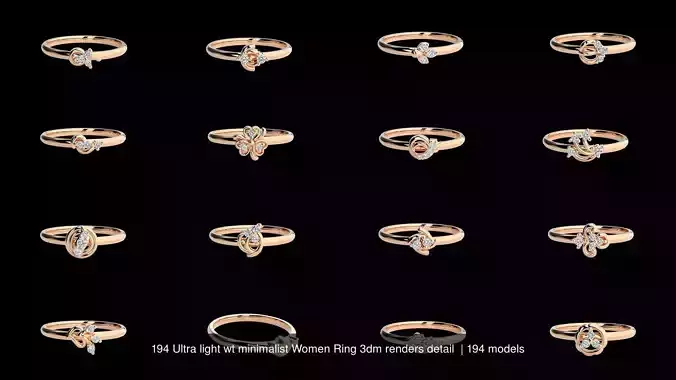 194 Ultra light wt minimalist Women Ring 3dm renders detail 
