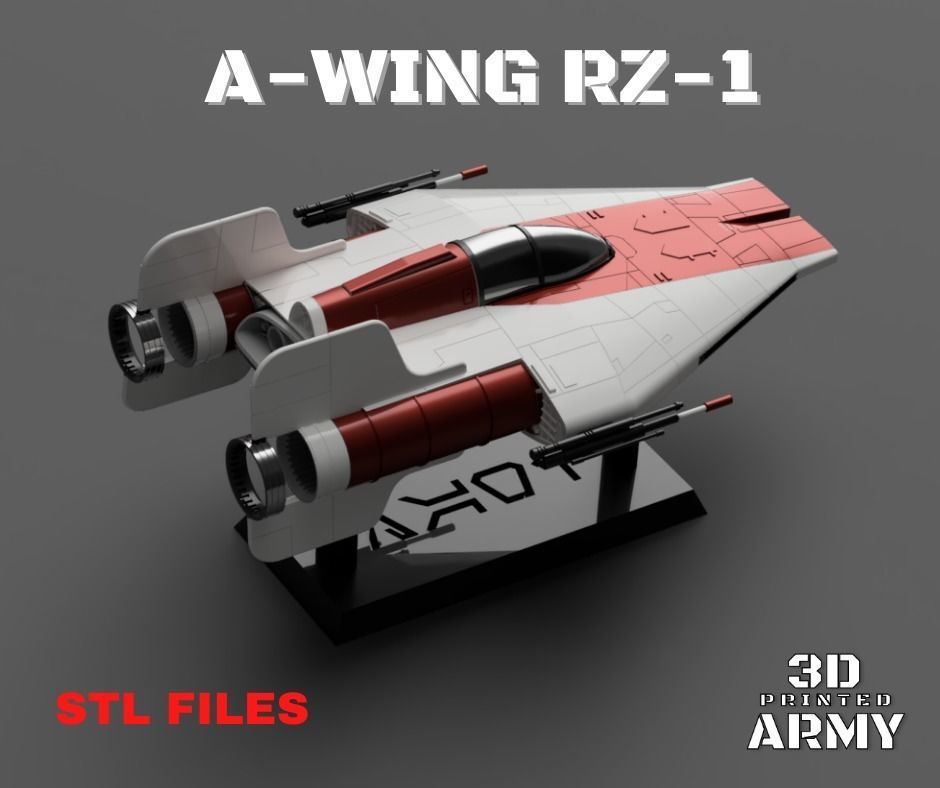 Star Wars A-WING RZ-1 starfighter  -3D Print STL files 3D print model_3